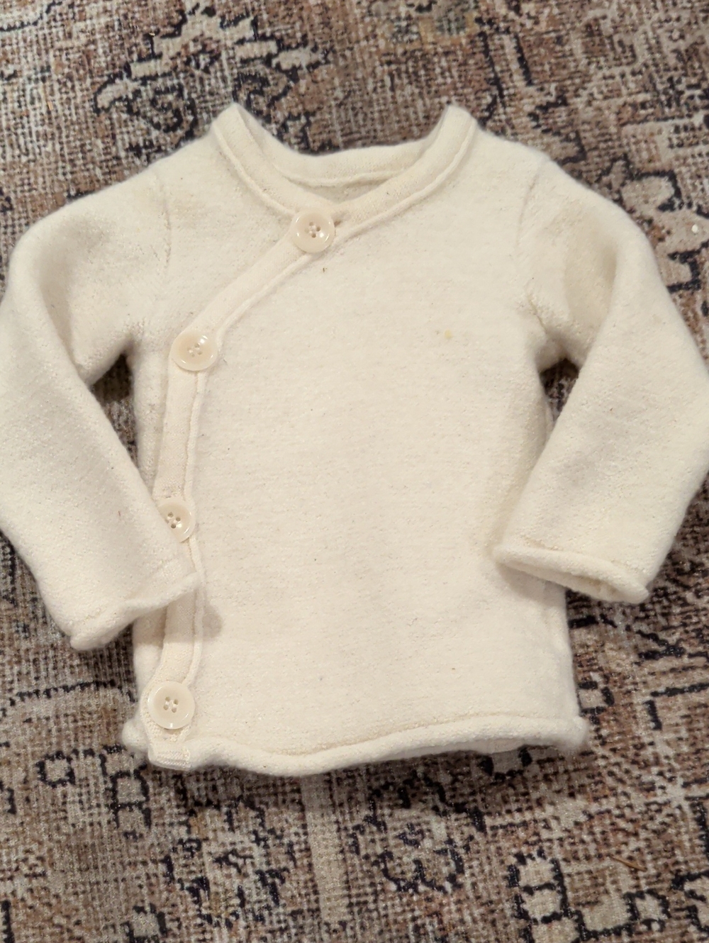 Disana Wool Cream Button-wrap Sweater